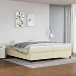 Greatstore Box spring posteljni okvir krem 200x200 cm umetno usnje