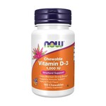Vitamin D3 NOW z okusom sadja, 1000 IE (180 žvečljivih tablet)