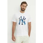 Bombažna kratka majica 47 brand MLB New York Yankees moška, bela barva, BB017TEMECH610503WW - bela. Kratka majica iz kolekcije 47 brand, izdelana iz elastične pletenine. Model iz zračne bombažne tkanine.