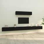 Komplet TV omaric 6-delni črn inženirski les - vidaXL - črna - 50,48 - 100 x 30 x 30 cm - vidaXL