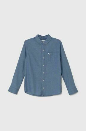 Otroška bombažna srajca Abercrombie &amp; Fitch - modra. Otroški srajca iz kolekcije Abercrombie &amp; Fitch