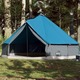 Družinski šotor tipi za 8 oseb moder vodoodporen - vidaXL - modra - 140,5 - 600 x 600 x 350 cm - vidaXL