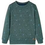 Greatstore Otroški pulover temno zelena melange 116