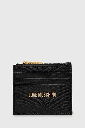 Etui za kartice Love Moschino črna barva - črna. Etui za kartice iz kolekcije Love Moschino. Model izdelan iz iz ekološkega usnja. Model je enostaven za čiščenje in vzdrževanje.