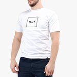 Bombažen t-shirt HUF bela barva - bela. T-shirt iz kolekcije HUF. Model izdelan iz tanke, elastične pletenine.