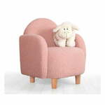Rožnat otroški fotelj iz tkanine bouclé Moylo – Balcab Home