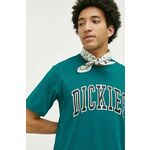 Bombažna kratka majica Dickies zelena barva - turkizna. Ohlapna kratka majica iz kolekcije Dickies. Model izdelan iz tanke, elastične pletenine. Izjemno zračen, udoben material.