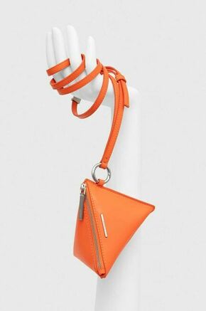 Torbica za okoli pasu Calvin Klein oranžna barva - oranžna. Majhna torbica za okoli pasu iz kolekcije Calvin Klein. Model na zapenjanje