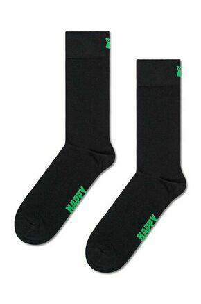 Nogavice Happy Socks Solid črna barva - črna. Nogavice iz kolekcije Happy Socks. Model izdelan iz elastičnega materiala.
