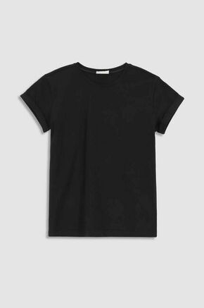 Otroška kratka majica Coccodrillo črna barva - črna. Otroški kratka majica iz kolekcije Coccodrillo. Model izdelan iz enobarvne pletenine.