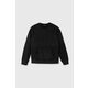 Otroški bombažen pulover Guess črna barva - črna. Otroški pulover iz kolekcije Guess, izdelan iz elastične pletenine. Model iz izjemno udobne bombažne tkanine, ki je zračna.