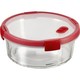 Curver Smart Glass okrogla steklena posoda za hrano 1,2L, prozorna / rdeča
