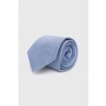 Svilena kravata BOSS - modra. Kravata iz kolekcije BOSS. Model izdelan iz vzorčaste, svilene tkanine.