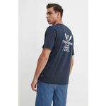 Bombažna kratka majica Pepe Jeans CALLUM - mornarsko modra. Kratka majica iz kolekcije Pepe Jeans, izdelana iz pletenine s potiskom. Model iz izjemno udobne bombažne tkanine.