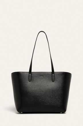 Torbica Dkny črna barva - črna. Velika torbica iz kolekcije Dkny. na zapenjanje