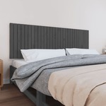 vidaXL Stensko posteljno vzglavje sivo 185x3x60 cm trdna borovina