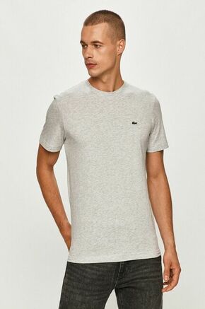 Lacoste bombažna majica - siva. T-shirt iz zbirke Lacoste. Model narejen iz rahlo elastična tkanina.