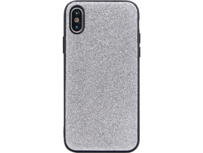 Chameleon Apple iPhone X/XS - Gumiran ovitek z bleščicami (PCB) - srebrna