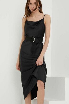 Obleka Answear Lab črna barva - črna. Obleka iz kolekcije Answear Lab. Model izdelan iz enobarvne tkanine. Model iz izjemno udobne