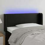 Greatstore LED posteljno vzglavje črno 103x16x78/88 cm umetno usnje