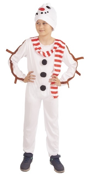 Rappa Otroški kostum snežaka s kapo in šalom (S)