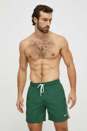 Kopalne kratke hlače BOSS zelena barva - zelena. Kopalne kratke hlače iz kolekcije BOSS