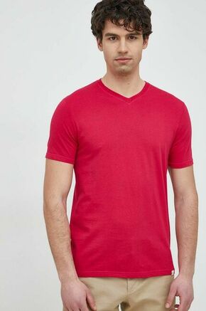 Bombažna kratka majica United Colors of Benetton vijolična barva - roza. Kratka majica iz kolekcije United Colors of Benetton. Model izdelan iz enobarvne pletenine.