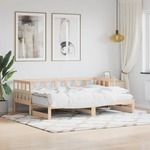 vidaXL Izvlečna dnevna postelja 90x190 cm trdna borovina