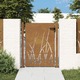 vidaXL Vrtna vrata 105x155 cm Corten jeklo dizajn trave