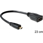Adapter DELOCK, HDMI Micro-D (M) na HDMI-A (Ž), 23cm, črn