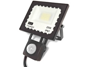 Hurtnet LED 20W reflektor črn 6500K IP67 + senzor gibanja