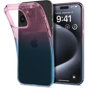 Slomart spigen tekoči kristali iPhone 15 pro gradacija roza