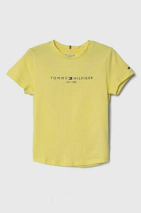 Otroška bombažna kratka majica Tommy Hilfiger rumena barva - rumena. Otroške lahkotna kratka majica iz kolekcije Tommy Hilfiger. Model izdelan iz pletenine