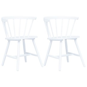 Jedilni stoli 2 kosa beli trdni kavčukovec