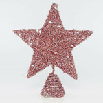 Eurolamp Roza božična zvezda za drevo z bleščicami, 25,4 cm, 1 kos