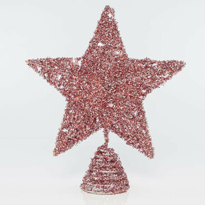 Eurolamp Roza božična zvezda za drevo z bleščicami
