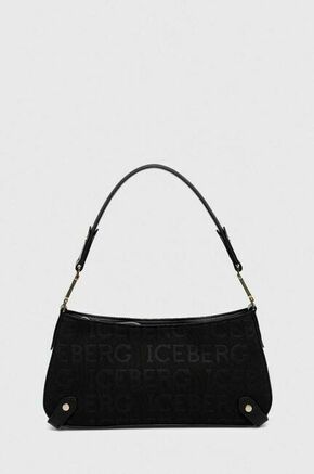 Torbica Iceberg črna barva - črna. Majhna torbica iz kolekcije Iceberg. Model na zapenjanje