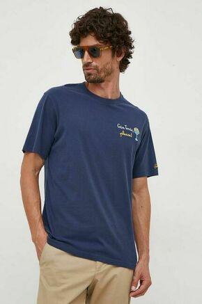 Bombažna kratka majica MC2 Saint Barth mornarsko modra barva - modra. Lahkotna kratka majica iz kolekcije MC2 Saint Barth. Model izdelan iz tanke