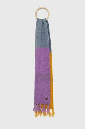 Šal s primesjo volne Jail Jam vijolična barva - vijolična. Šal iz kolekcije Jail Jam. Model izdelan iz vzorčaste pletenine.