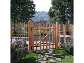 VIDAXL Enojna vrata za ograjo impregnirana leska 100x100 cm