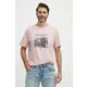 Bombažna kratka majica Pepe Jeans COOPER moška, roza barva, PM509379 - roza. Kratka majica iz kolekcije Pepe Jeans, izdelana iz tanke, elastične pletenine. Model iz zračne tkanine z visoko vsebnostjo bombaža.