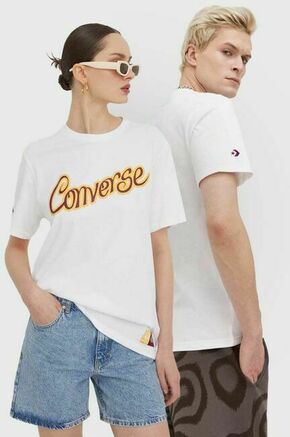 Bombažna kratka majica Converse converse x wonka bela barva - bela. Kratka majica iz kolekcije Converse