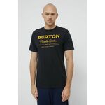 Bombažen t-shirt Burton črna barva - črna. T-shirt iz kolekcije Burton. Model izdelan iz rahlo elastične pletenine.