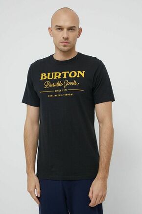 Bombažen t-shirt Burton črna barva - črna. T-shirt iz kolekcije Burton. Model izdelan iz rahlo elastične pletenine.