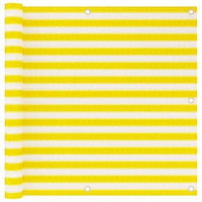 VidaXL Balkonsko platno rumeno in belo 90x500 cm HDPE