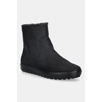 Škornji iz nubuka Ecco Soft 7 Tred Warm ženski, črna barva, 450753-02001 - črna. Gležnarji iz kolekcije Ecco. Model je izdelan iz nubuk usnja. Model z gumijastim podplatom, ki je trpežen in odporen na poškodbe.
