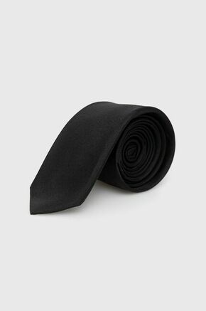 Svilena kravata Coccinelle črna barva - črna. Kravata iz kolekcije Coccinelle. Model izdelan iz enobarvne tkanine.