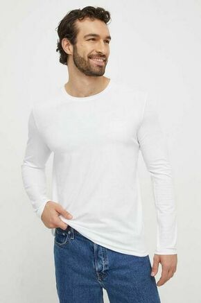 Majica z dolgimi rokavi lounge BOSS bela barva - bela. Majica z dolgimi rokavi iz kolekcije BOSS. Model izdelan iz enobarvne pletenine. Model iz zračne tkanine z visoko vsebnostjo bombaža.