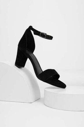 Sandali iz semiša Answear Lab črna barva - črna. Sandali iz kolekcije Answear Lab. Model izdelan iz semiš usnja. Model z izjemno udobno notranjostjo.