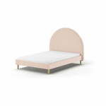 Rožnata oblazinjena postelja z letvenim dnom 140x200 cm MOON – Vipack